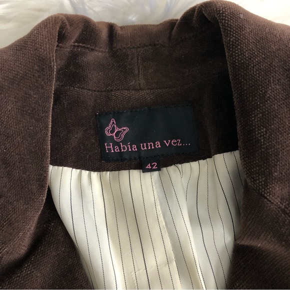 Habia Una Vez Designer Chocolate Brown Lined Brazer, S - Picture 4 of 6